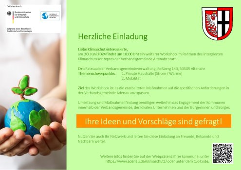 Plakat mit Einladungstext zum Workshop 20. Juni 2024 in Altenahr 